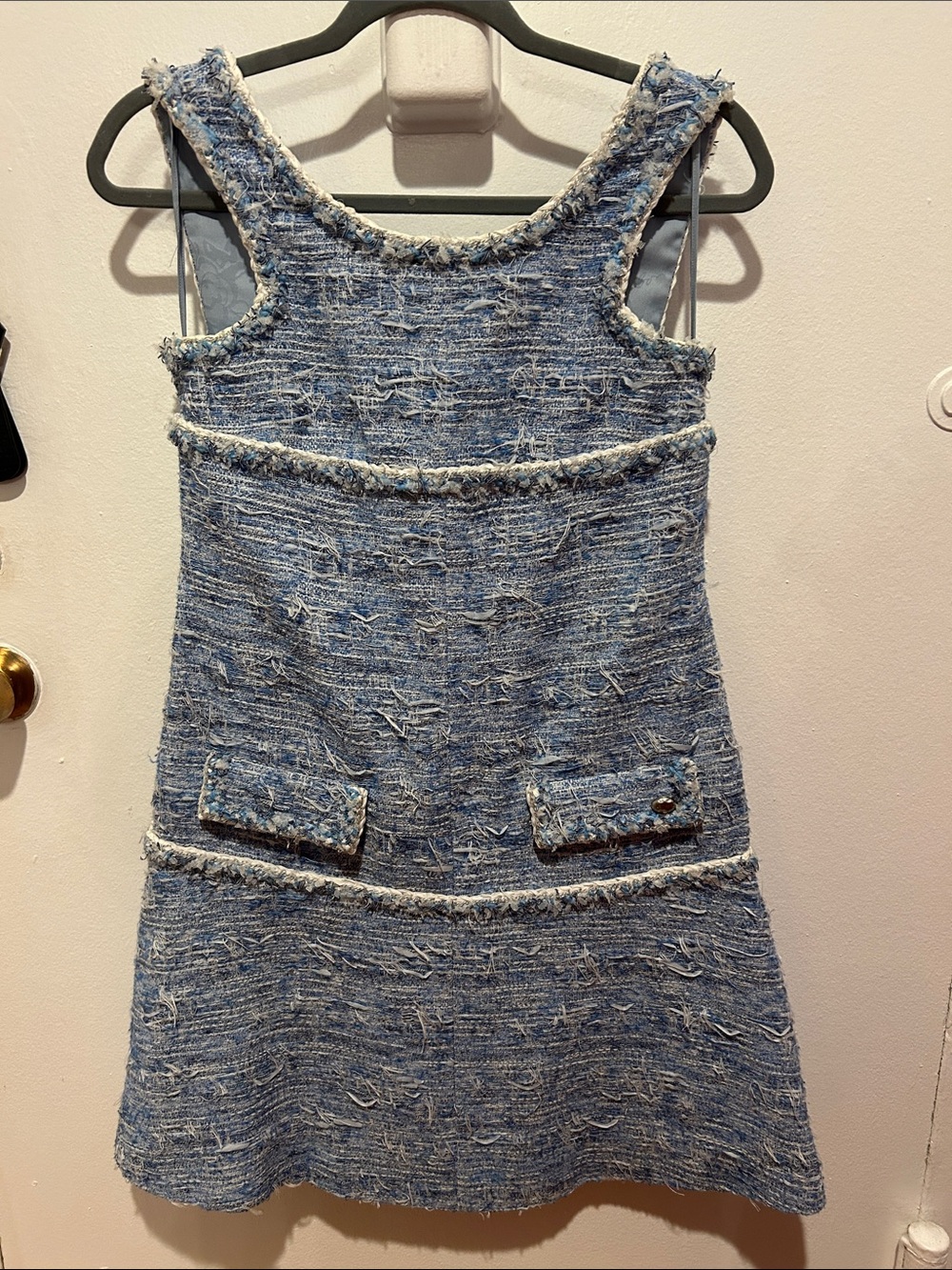 CHANEL Blue Tweed Dress size 36/38